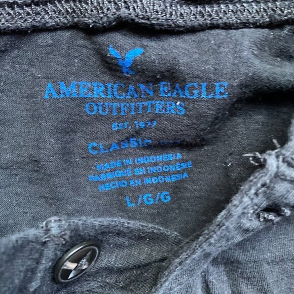 American Eagle black and blue hoodie LARGE classic fit - Picture 5 of 5